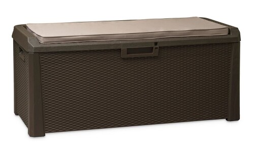Wicker storage box + seat cushion, 148x72x64 cm, Toomax (Italy)