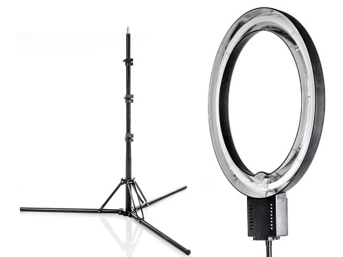 Ringflash makijāžas foto lampa Ring ar statīvu 65 W (foto_03745)