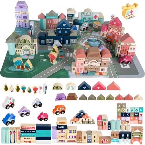 Wooden blocks - city 152 psc.