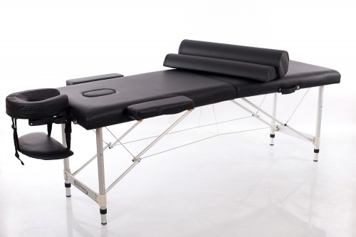 RESTPRO® ALU 2 S Black masāžas galds + masāžas ruļļi
