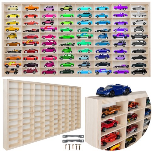 Wooden shelf for 80 cars / springs
