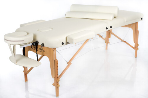 RESTPRO® VIP 3 Cream Massage Table + Massage Bolsters