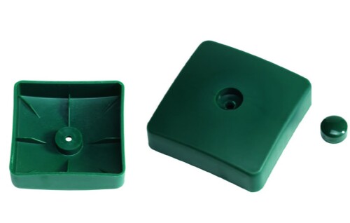 Plastic cover for square poles, 100х100 mm, green