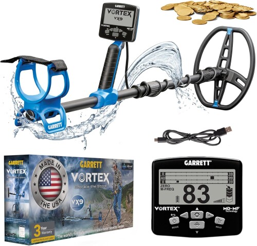 Metāldetektors Garrett Vortex VX9 ar 8.5" x 11" DD Vortex Raider™ Searchcoil spoli