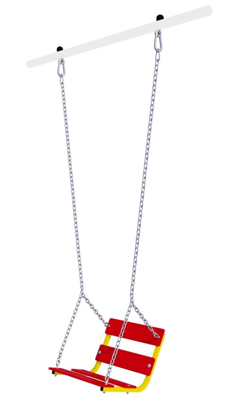 Children's swing with chains, height 2.10 m, red