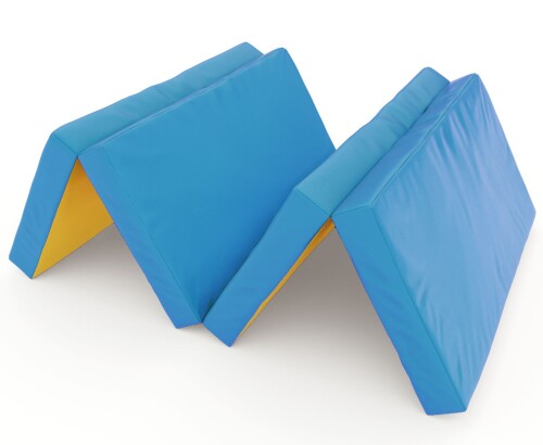 Saliekams sporta paklājs 200x100 cm zili-dzeltens