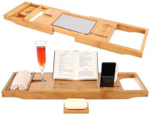 Bamboo bath shelf - overlay for the bathtub