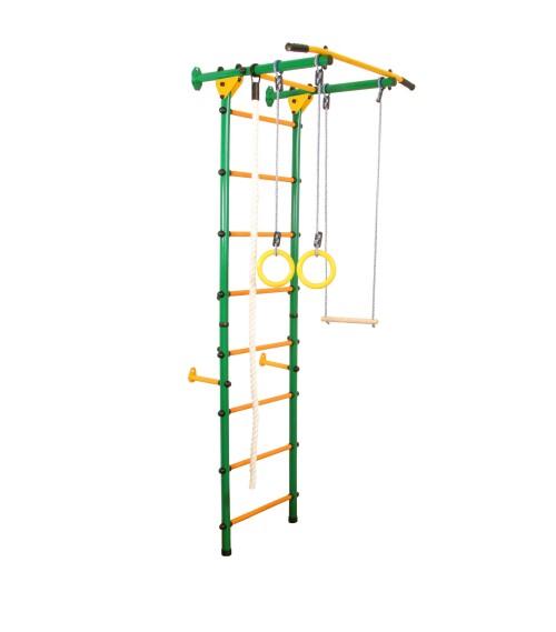 Swedish wall for children Atlet Light, green-yellow, 220x90x75 cm