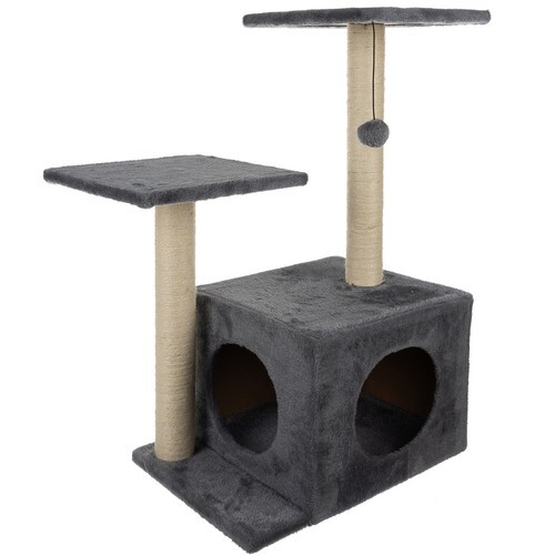 Cat House 71 cm, grey