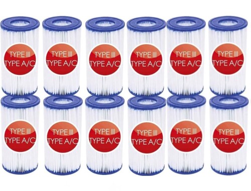 Set of 6 filters Bestway 58012 Filter Cartridge Type III / A