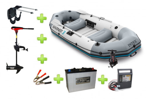 Intex MARINER 3 FULL SET ar Neraus NRS 40X + akumulators Intact Traktion-Power 125Ah