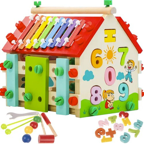 Бизиборд, сенсорный домик Montessori
