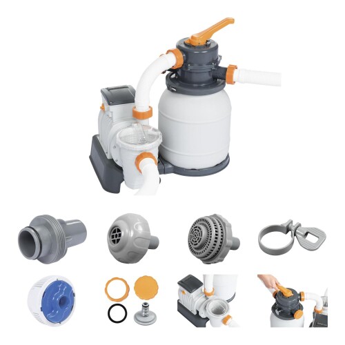 Bestway 58497 песочный фильтрующий насос для бассейна 5678 Л, резервуар 9 кг