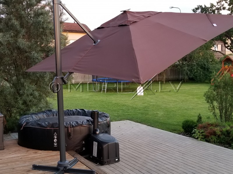 Sun umbrella with lighting Bright Night 3x3 m