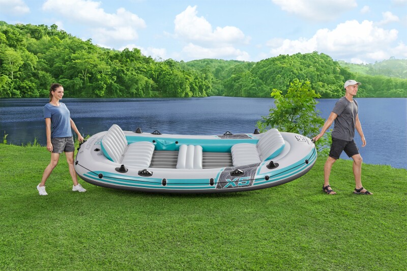 5-vietė pripučiama valtis kietu dugnu Bestway Adventure Elite X5 Raft, 364х166x45 cm, 65159