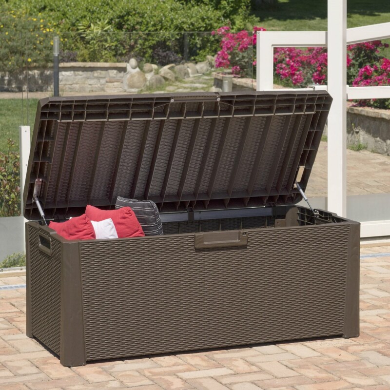 Wicker storage box + seat cushion, 148x72x64 cm, Toomax (Italy)