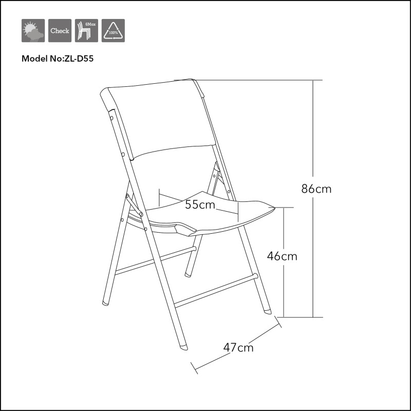 Folding chair with rattan design