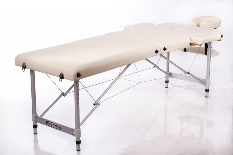 RESTPRO® ALU 2 (M) CREAM foldable Massage Table Couch