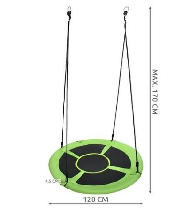 Šūpoles Stārķa ligzda, Ø 120 cm, zaļš-melns