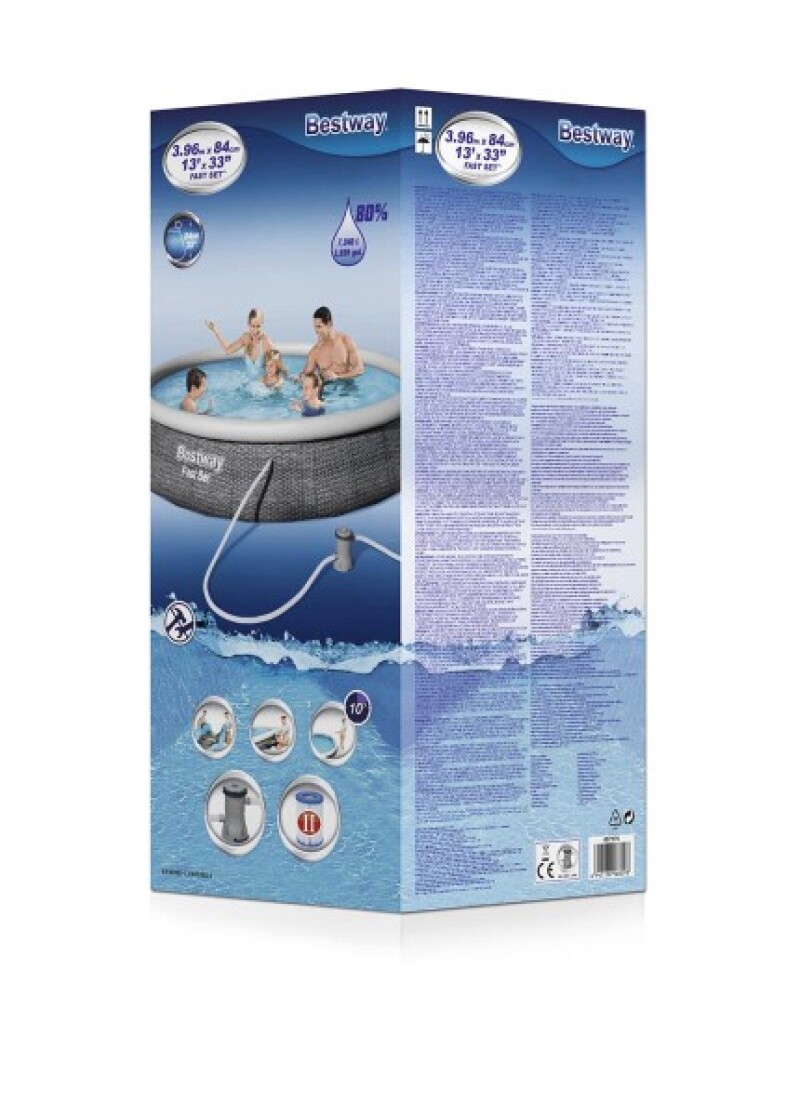 Baseins Bestway Fast Set 396х84 cm Pool Set, ar filtra sūkni (57376)