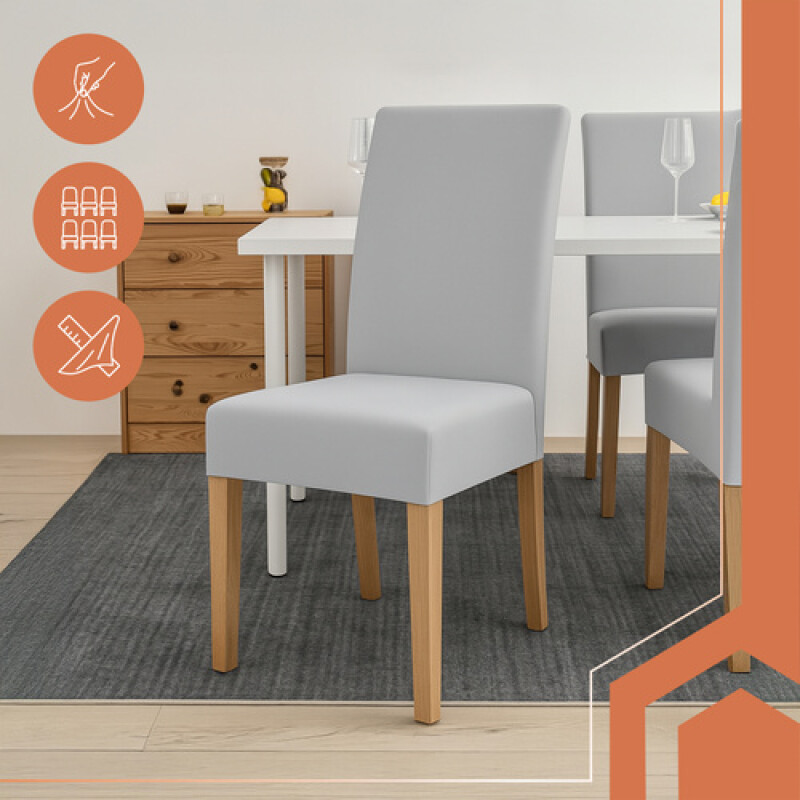 Chair covers 6 pcs., light gray