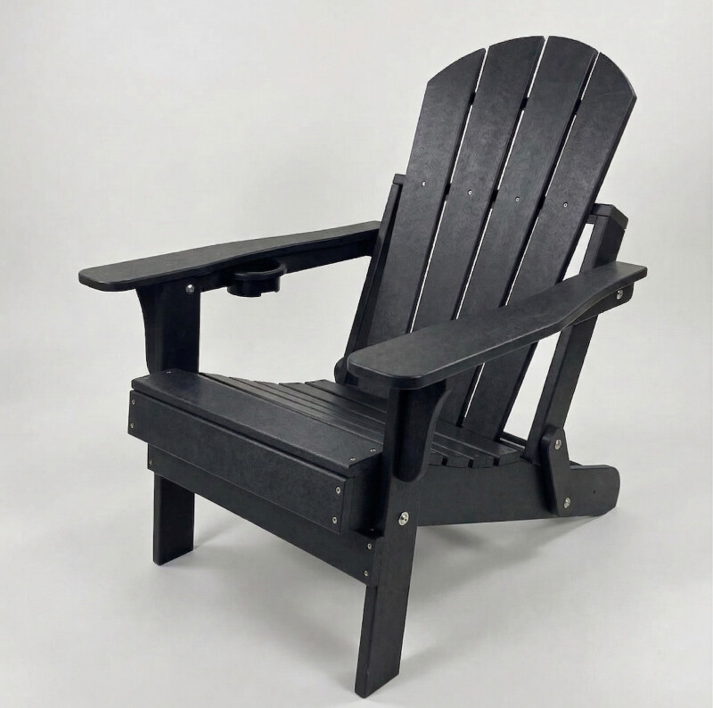 Garden chair Adirondack with footrest 79x72x95-120 cm, black