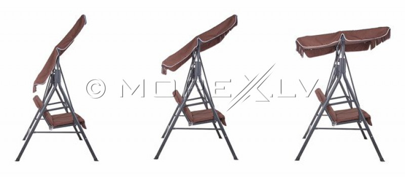 Garden swing, 170x110 cm, 3-seater, brown (Swing sofa)