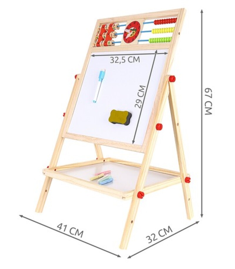 Детская деревянная двухсторонняя доска Kruzzel 32x41x67 см