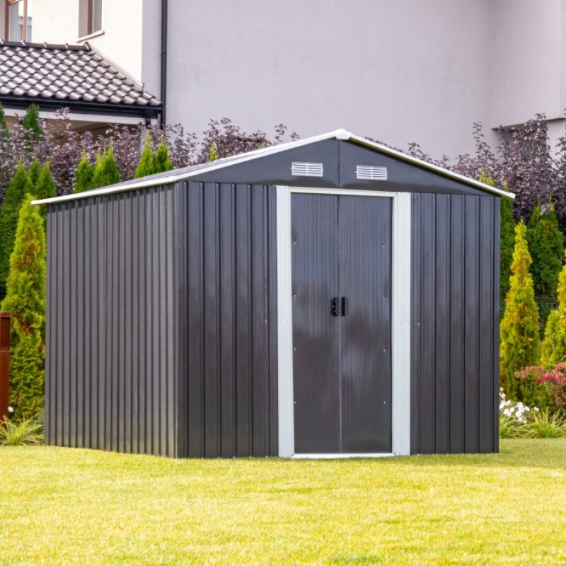 Metal garden utility shed, 257x312x202 cm