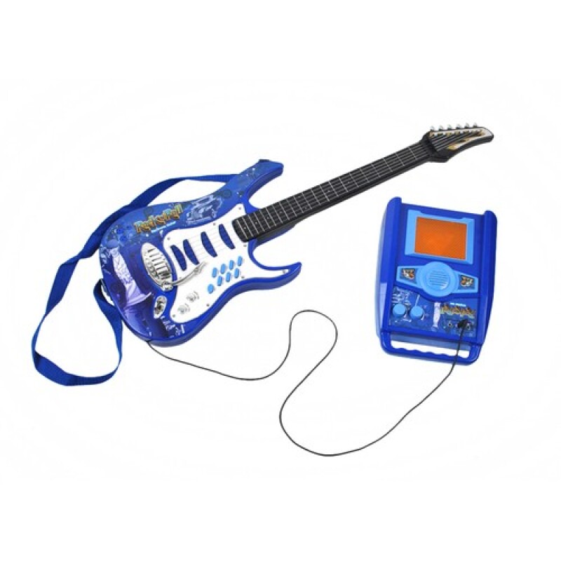 Electric guitar with microphone and loudspeaker