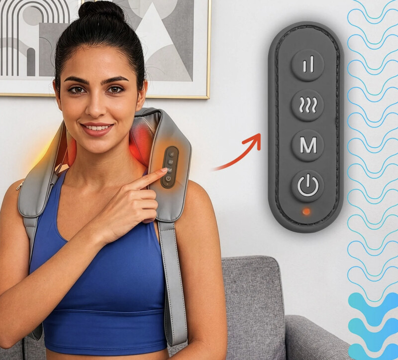 Electric neck massager with heat