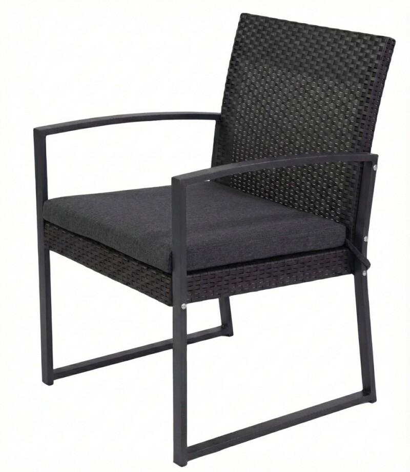Rattan garden chairs 2 pcs, grey