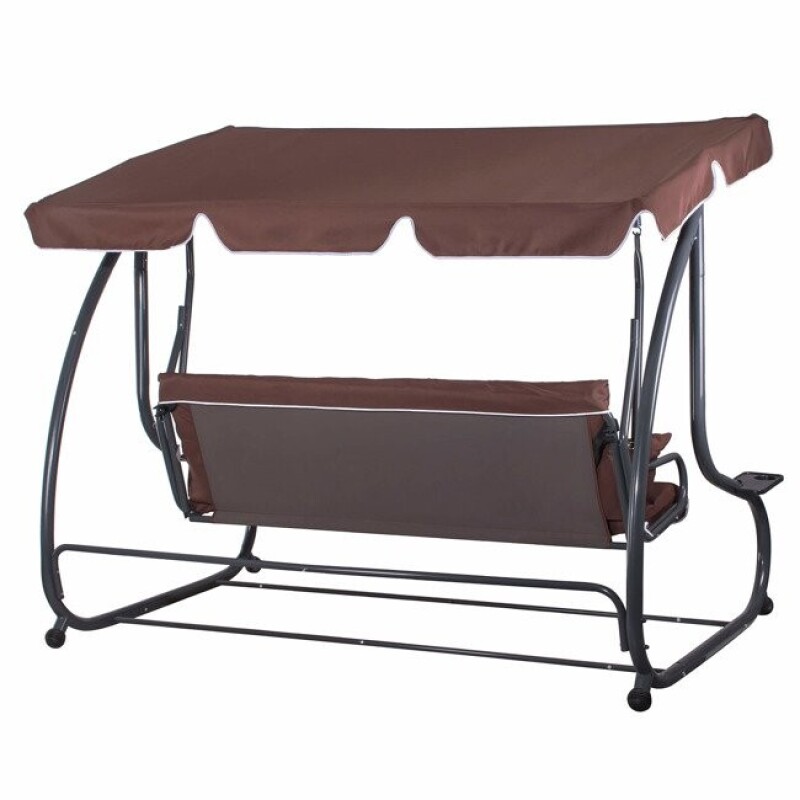 Dārza šūpuļdīvāns 230x120x164 cm, 4-vietīgs, brūns