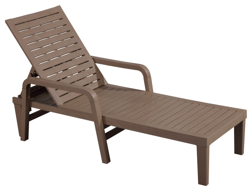 Plastmasas sauļošanas zvilnis (koka imitācija) 183x60 cm, brūns