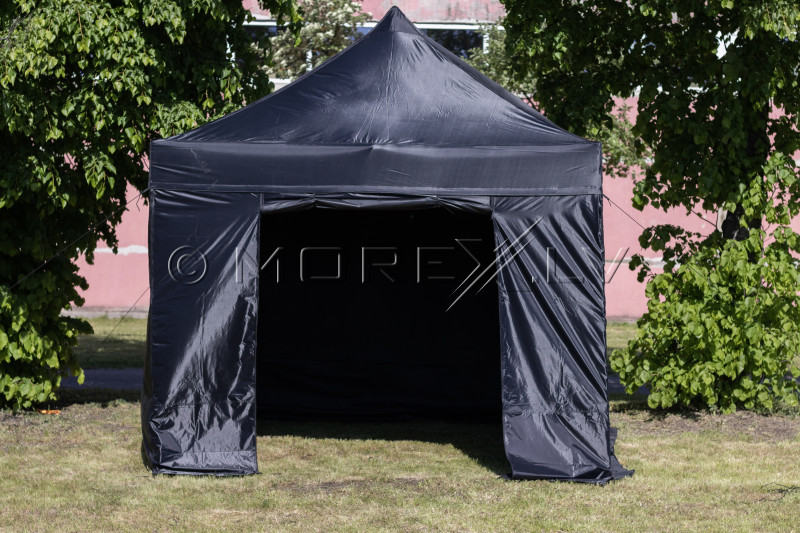Pop Up Cкладной тент 3x3 m, со стенами и крышей, чёрный, серия X, алюминевый (шатёр, павильон, навес)