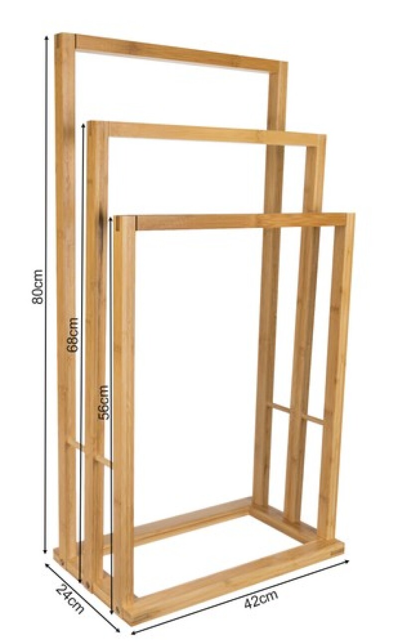 Bamboo stand for towels, bamboo hanger 42x24x80 cm