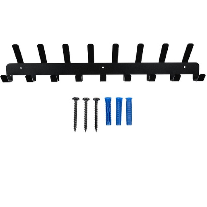 Wall Mounted Coat Hook 17 hooks, black