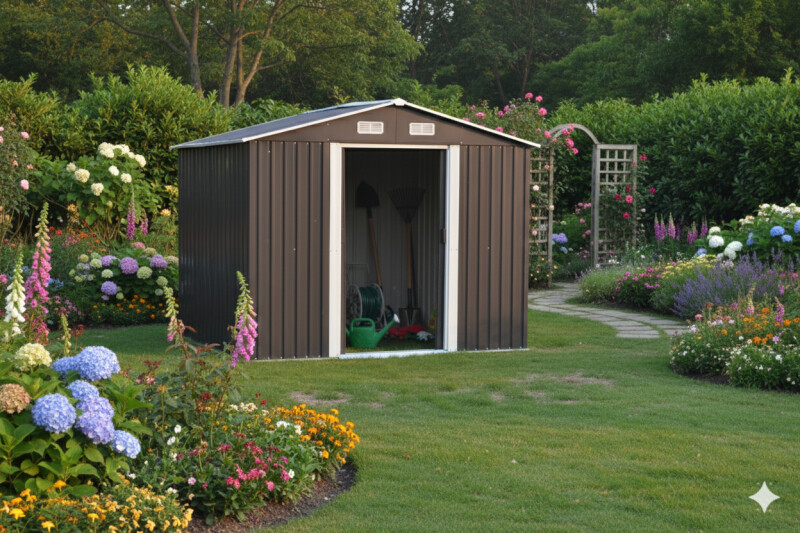 Metãla dārza mājiņa - šķūnis, 205x257x212 cm