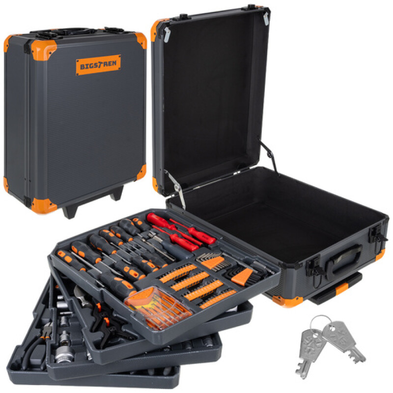 Toolbox 1000-piece set in a suitcase with wheels