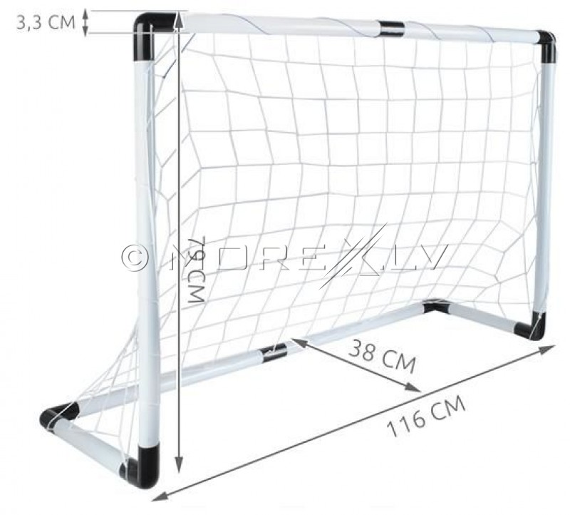 Futbolo vartai 116x38x79cm su kamuoliu ir siurbliu (00005617)