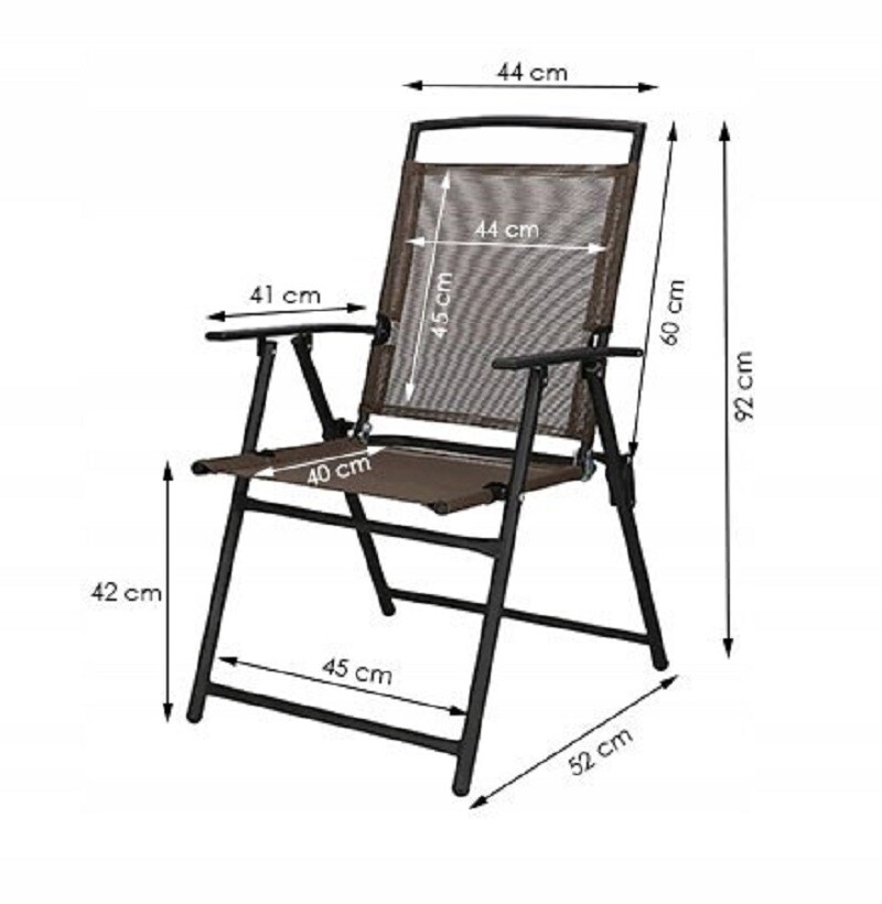 Folding outdoor chair 45x52x92 cm, brown