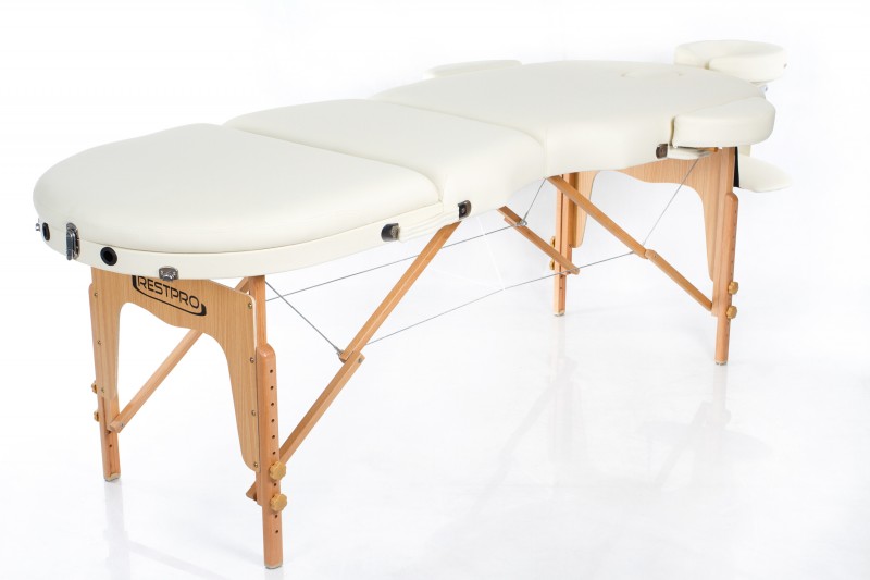 Massage Table + Massage Bolsters RESTPRO® VIP OVAL 3 CREAM