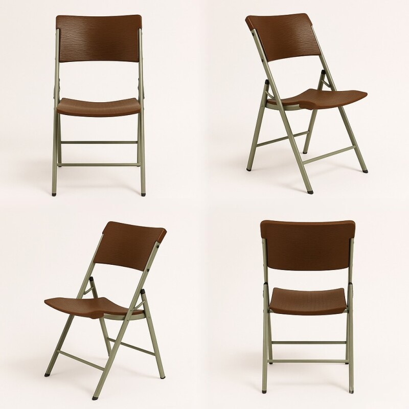 Folding chair with rattan design