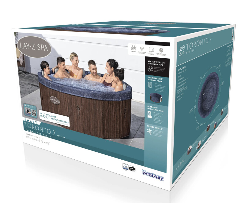 Bestway LAY-Z-SPA Toronto AirJet 6001W burbuļvanna 5-7 personām