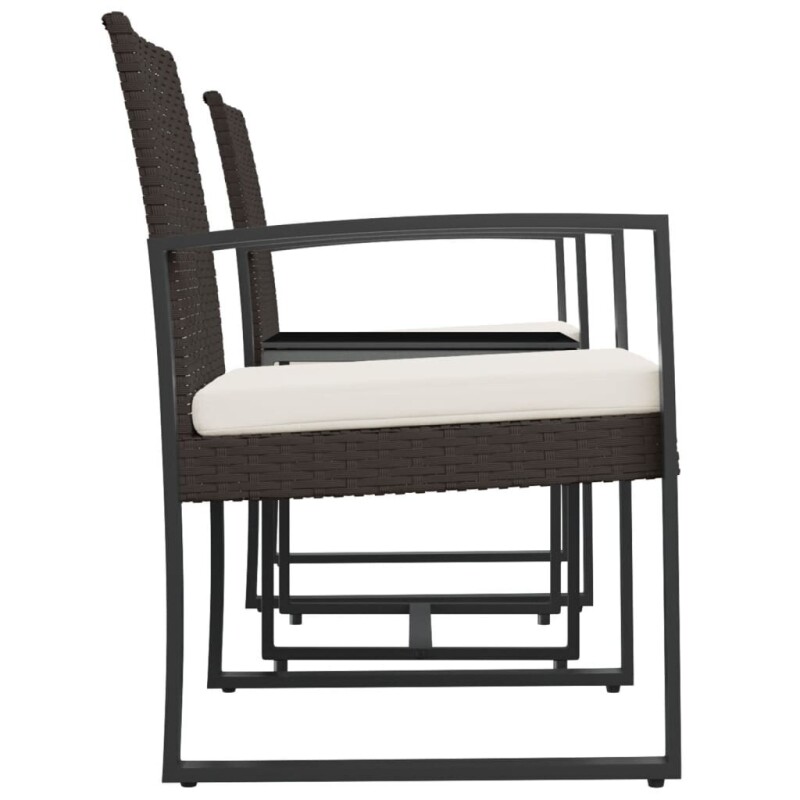 Rattan garden arm chair 57x56x84 cm, charcoal 2 pcs.