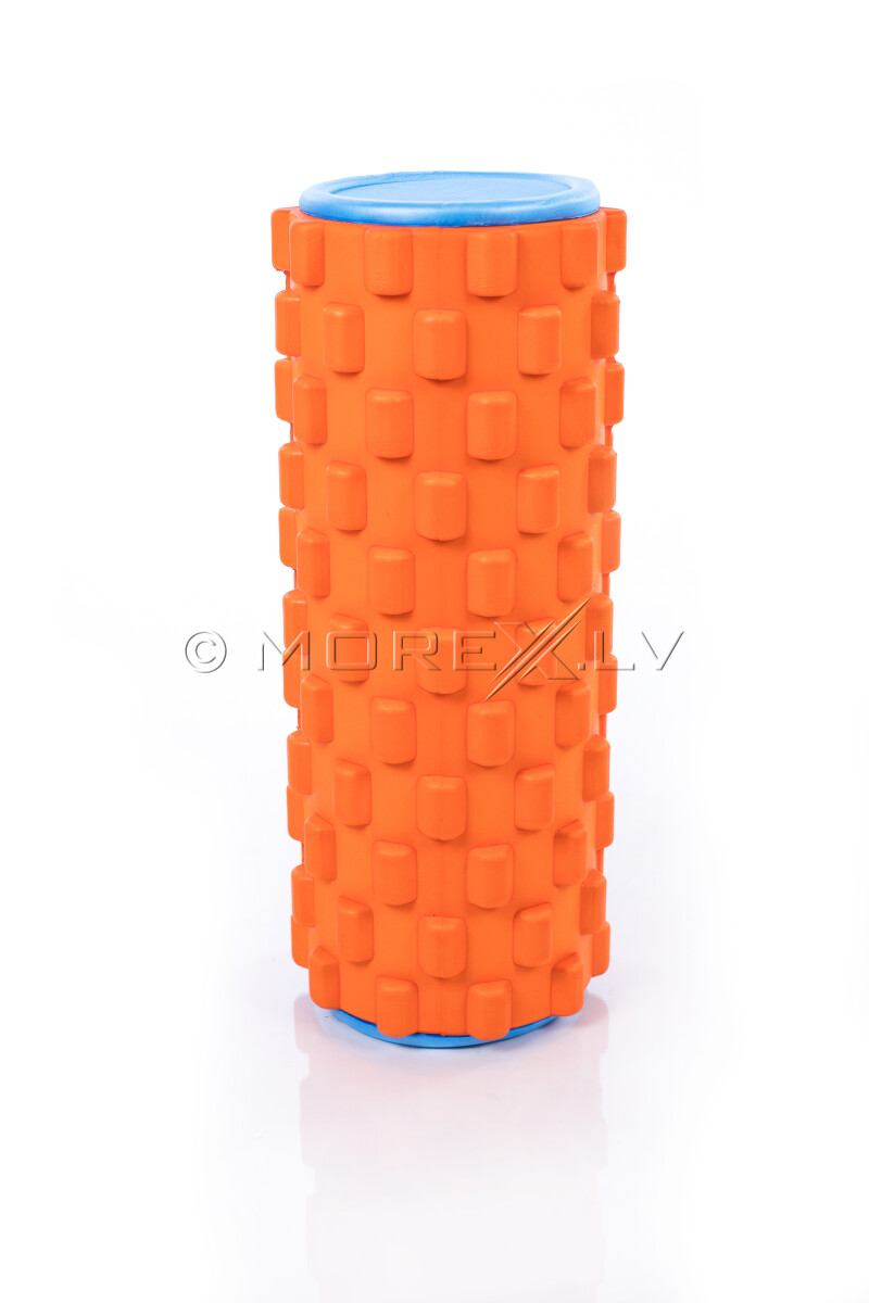 Masāžas jogas pilates putu rullis Grid Roller 33x14cm, oranžs