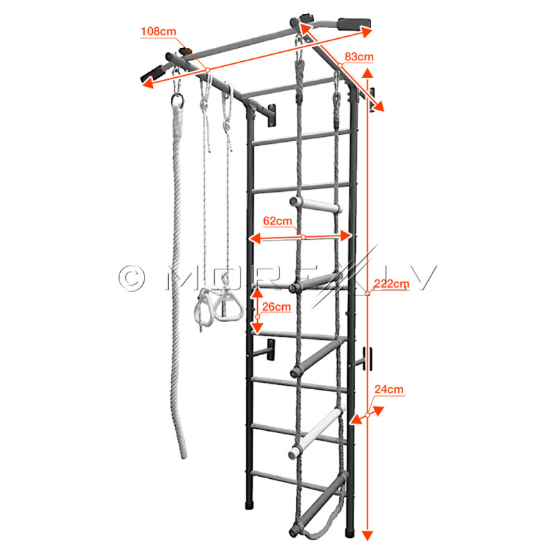 Swedish wall for children XK-029A green 222x108x83cm