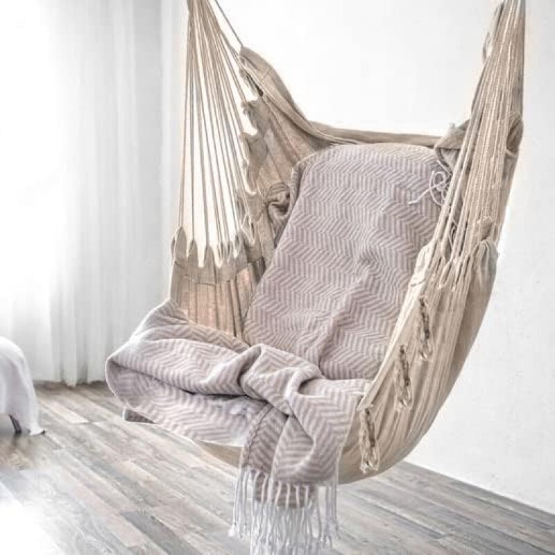 Hammock-garden swing 130x100 cm, beige