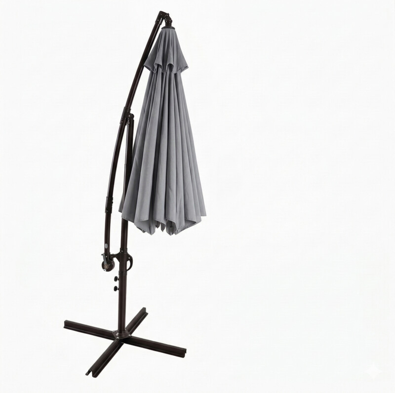 Sun protection umbrella on a stand 3 m, grey