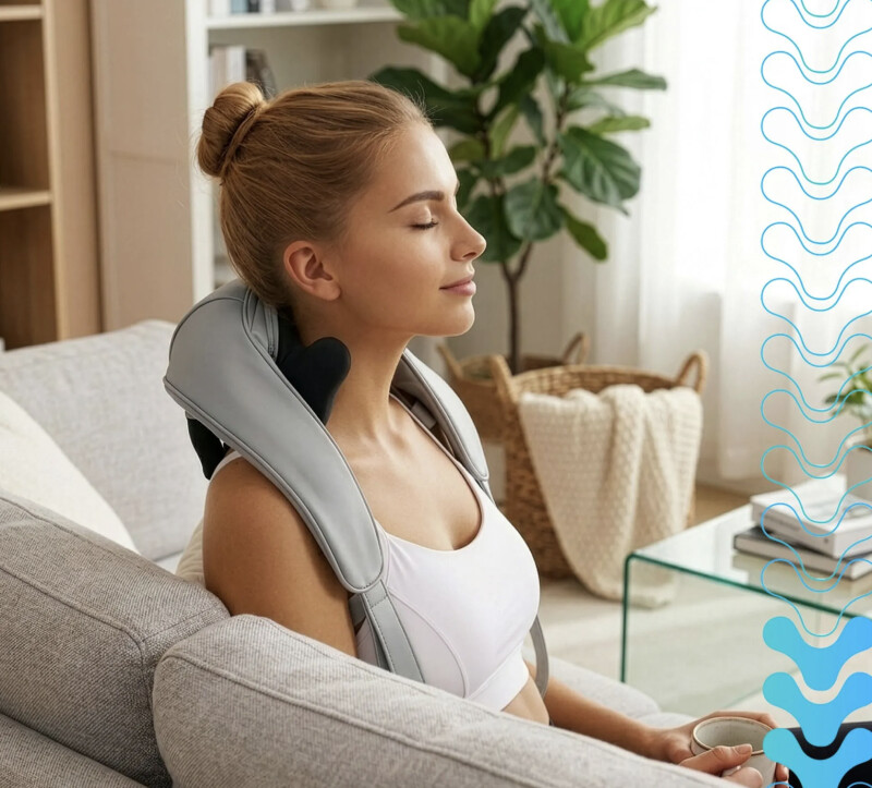 Electric neck massager with heat